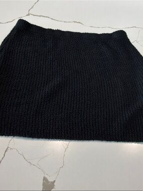 Lavender Moon Black Ribbed Knit Mini Skirt XL Perfect Soft Country Festival Hip